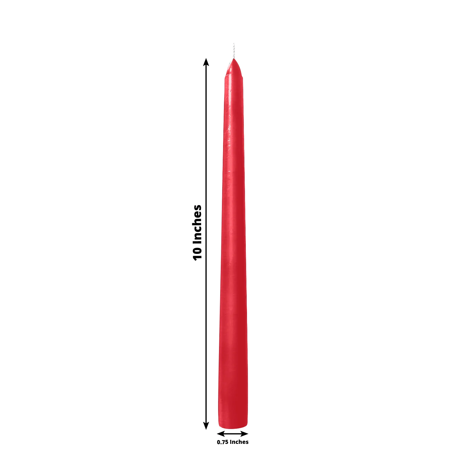 10-Pack Taper Candles 10" Premium Wax Design Red - Unscented Candles - Image 3