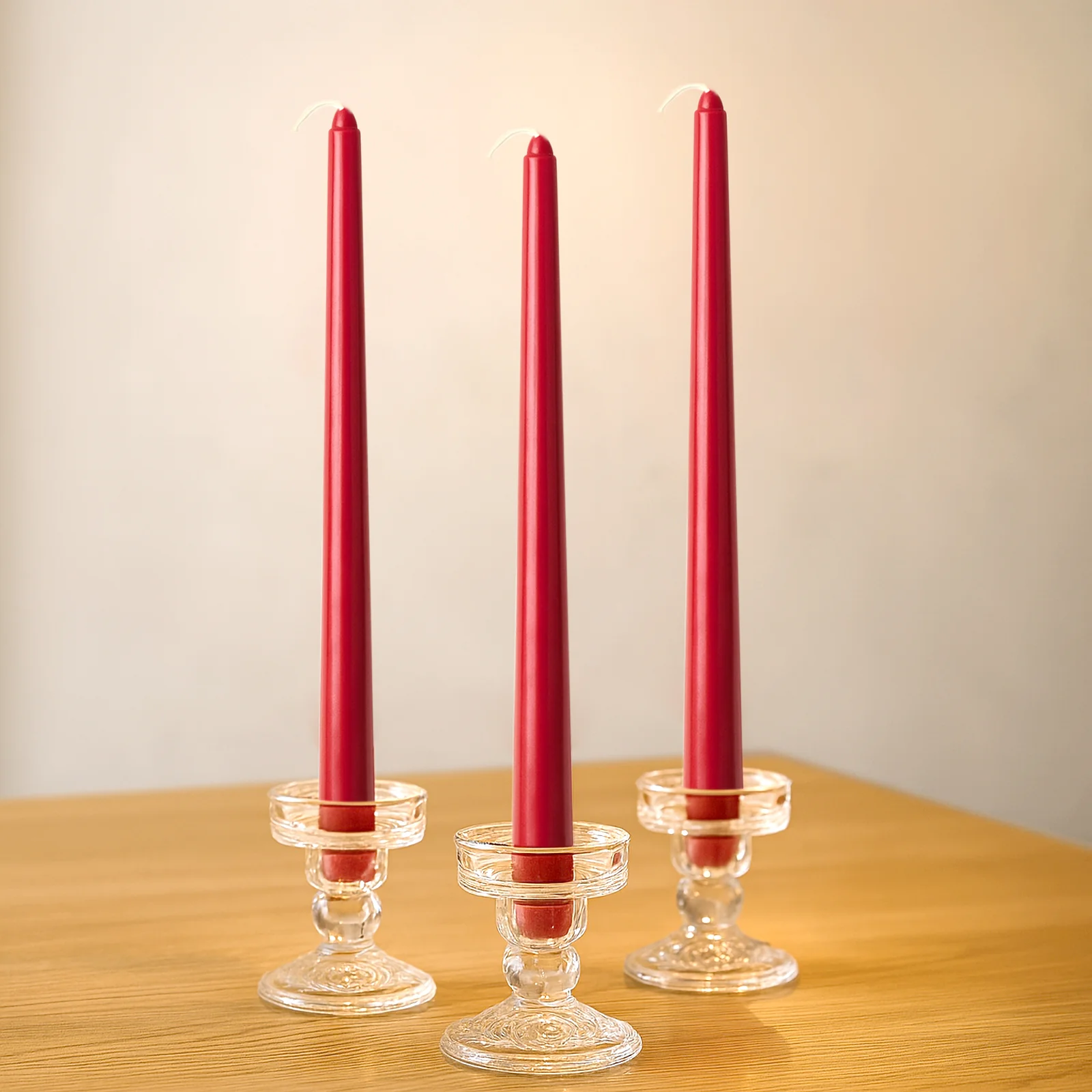 10-Pack Taper Candles 10" Premium Wax Design Red - Unscented Candles - Image 8