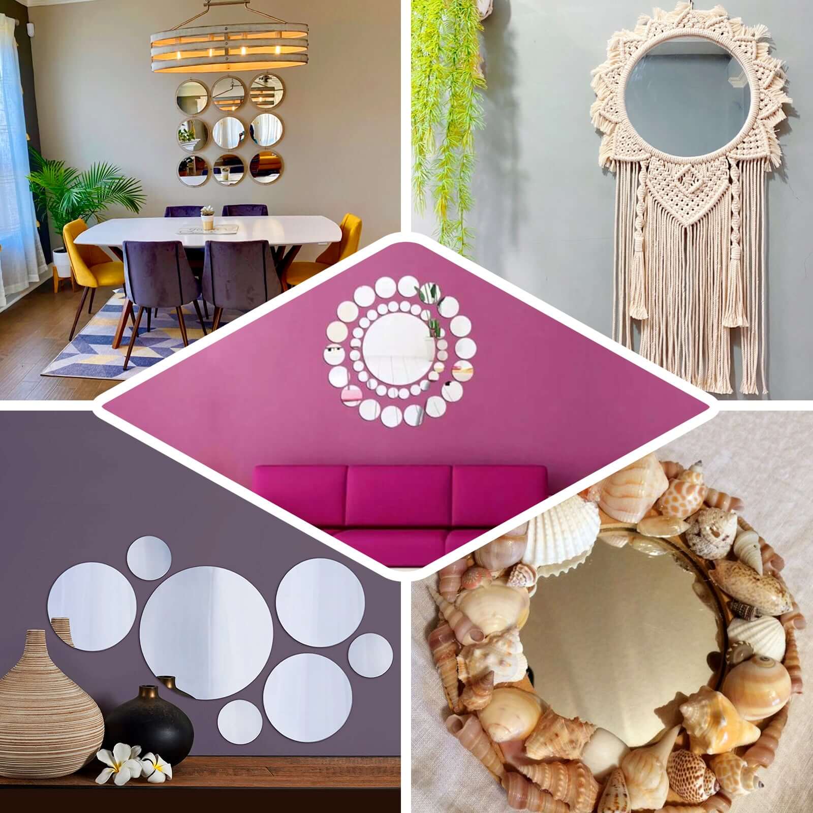 12 Pack Round Acrylic Mirror Wall Stickers, Removable Wall Decals For Home Decor - 6" - Image 5