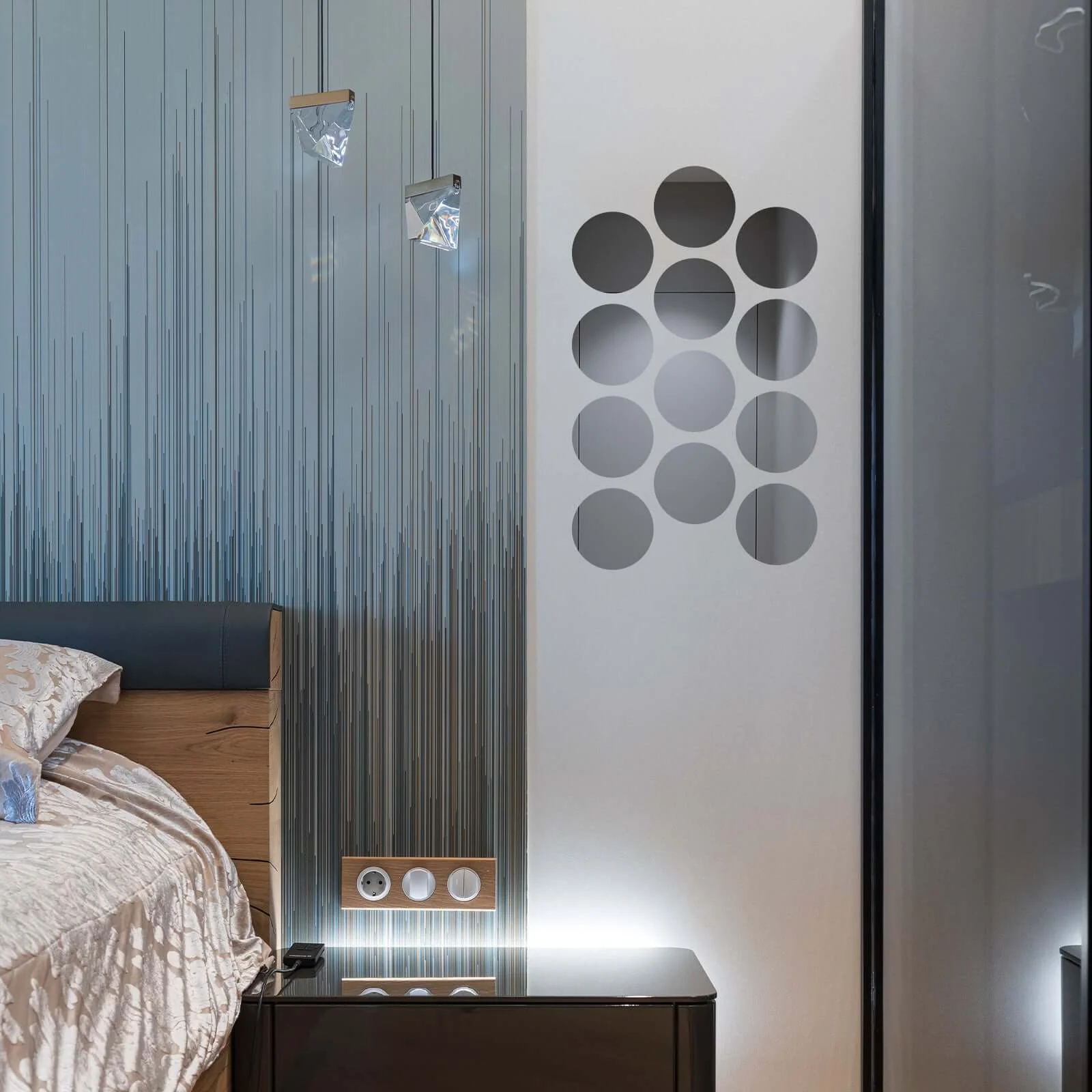 12 Pack Round Acrylic Mirror Wall Stickers, Removable Wall Decals For Home Decor - 8" - Image 6