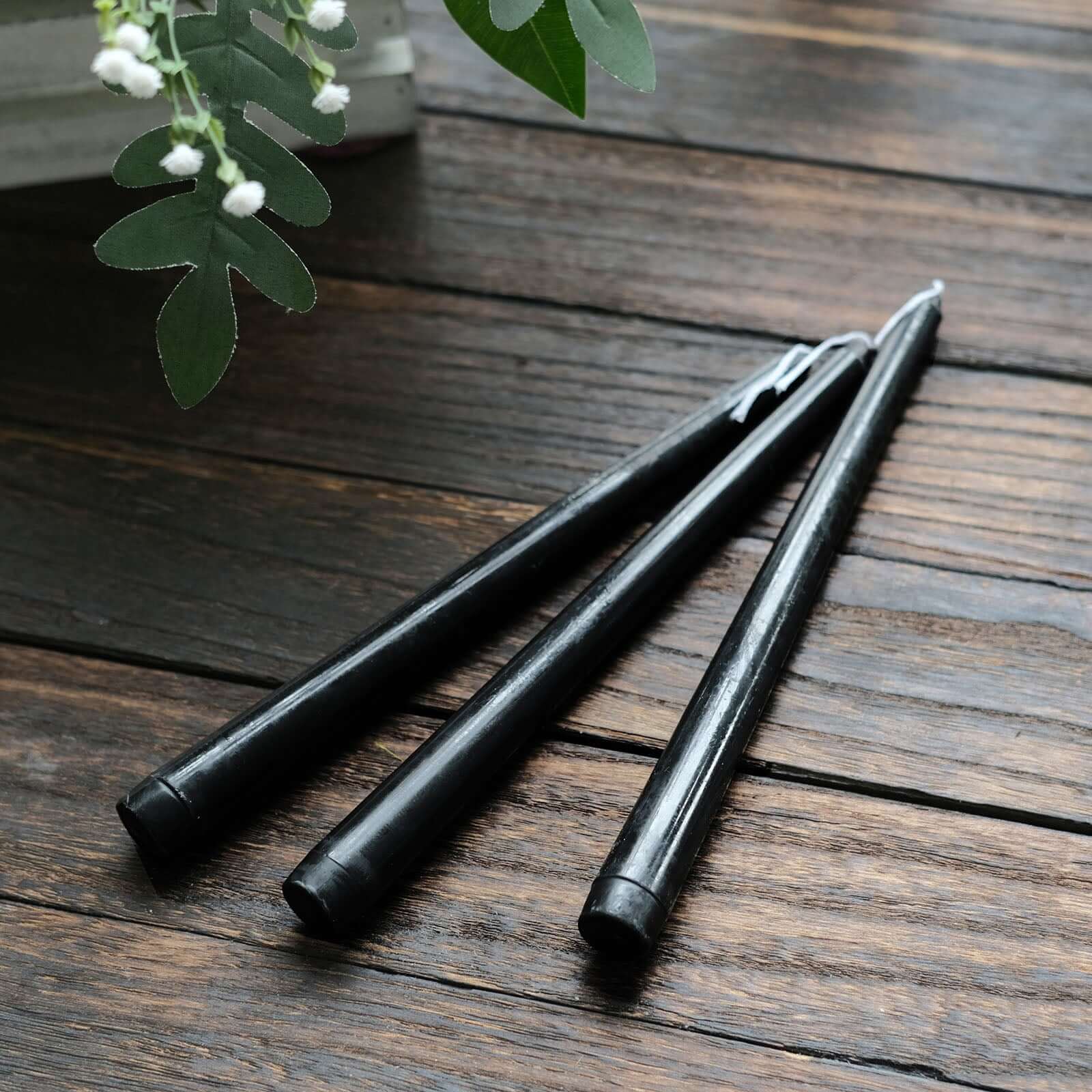 10-Pack Taper Candles 10" Premium Wax Design Black - Unscented Candles for Stylish Settings - Image 8