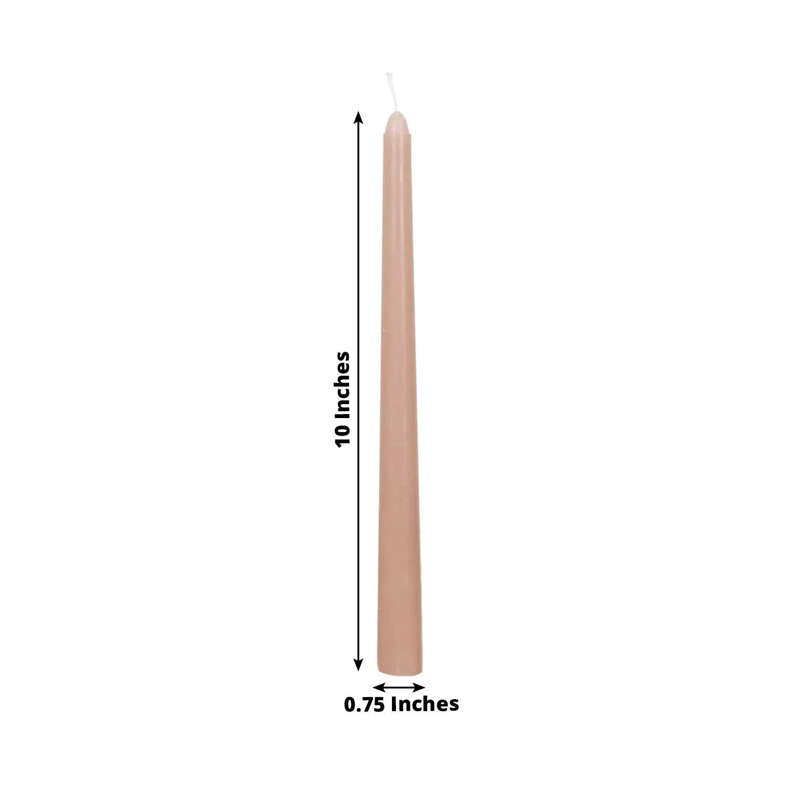 10-Pack Taper Candles 10" Premium Wax Design Dusty Rose - Unscented Candles - Image 2
