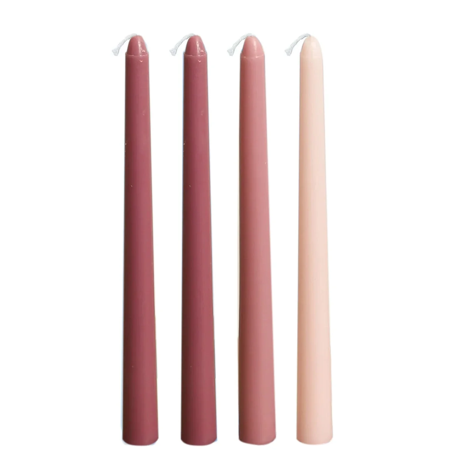 12-Pack Taper Candles 10" Premium Wax Design Mixed Dusty Rose - Unscented Candles for Sophisticated Decor - Image 5
