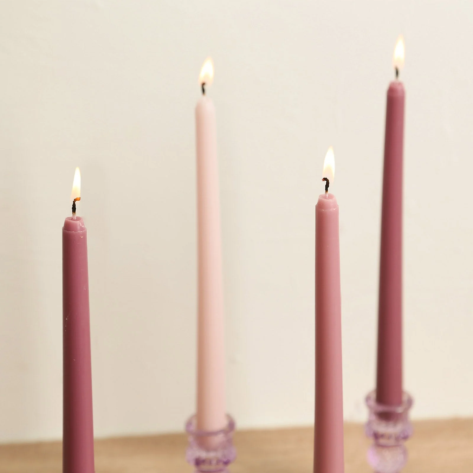 12-Pack Taper Candles 10" Premium Wax Design Mixed Dusty Rose - Unscented Candles for Sophisticated Decor - Image 7