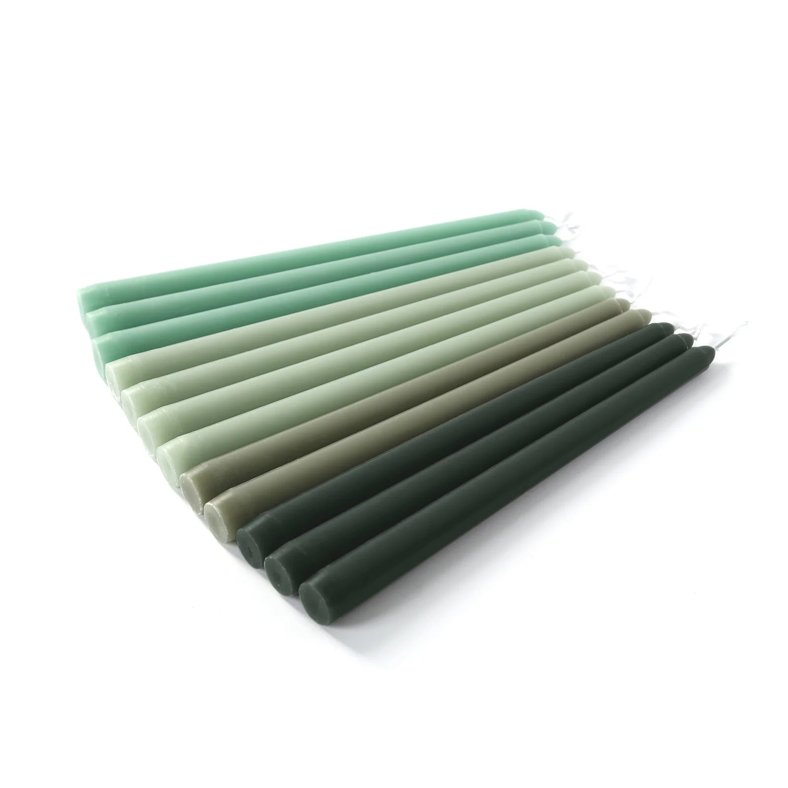 12-Pack Taper Candles 10" Premium Wax Design Mixed Sage Green - Unscented Candles for Sophisticated Decor - Image 7