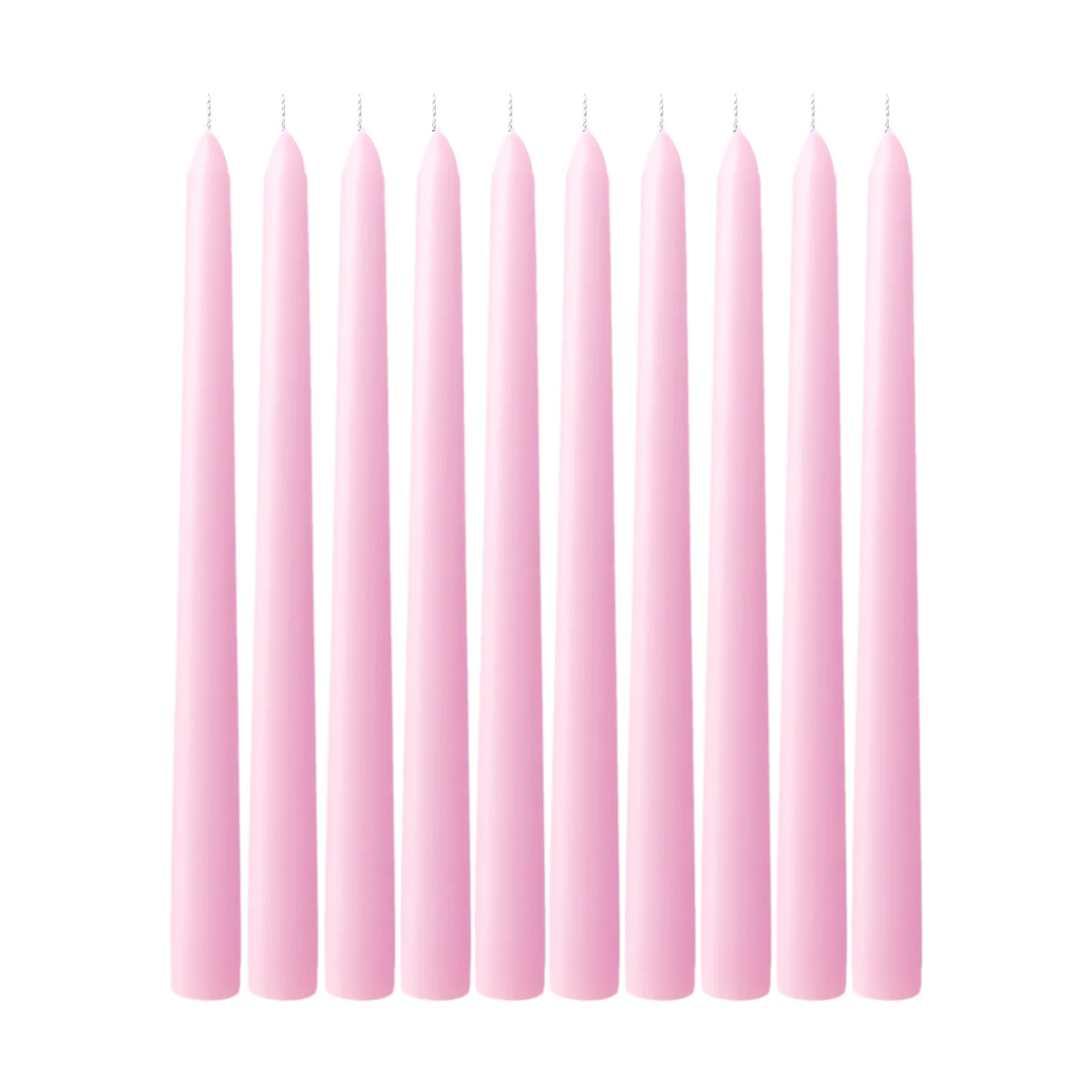 10-Pack Taper Candles 10" Premium Wax Design Pink - Unscented Candles - Image 7