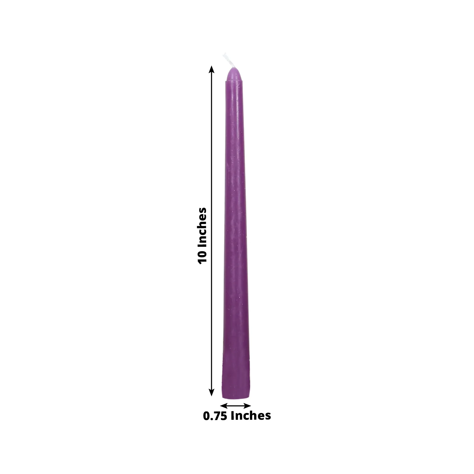 10-Pack Taper Candles 10" Premium Wax Design Purple - Unscented Candles - Image 2