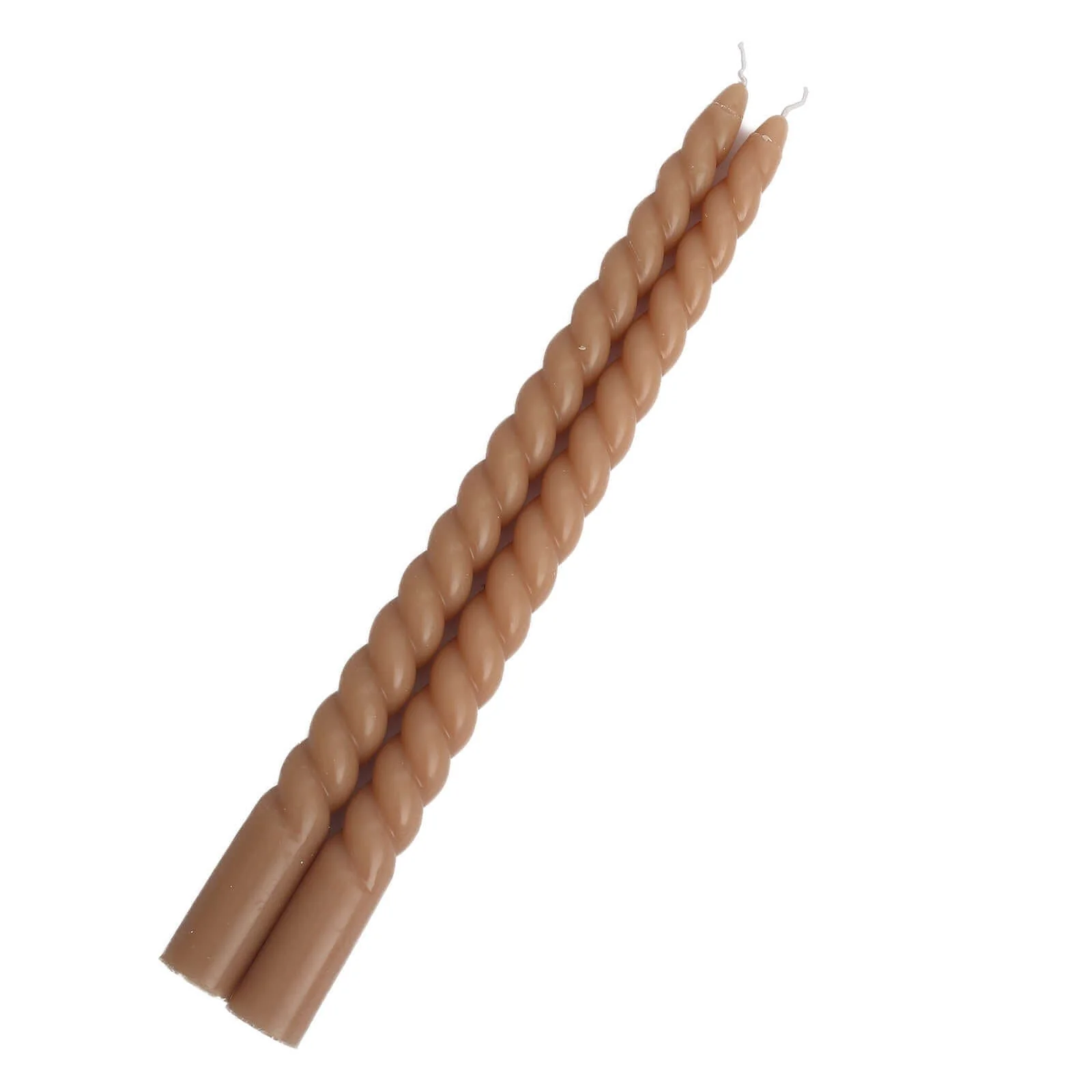 12-Pack Taper Candles 11" Spiral Long Burn Wick Design Beige - Premium Unscented Wax Dinner Candle Sticks - Image 10