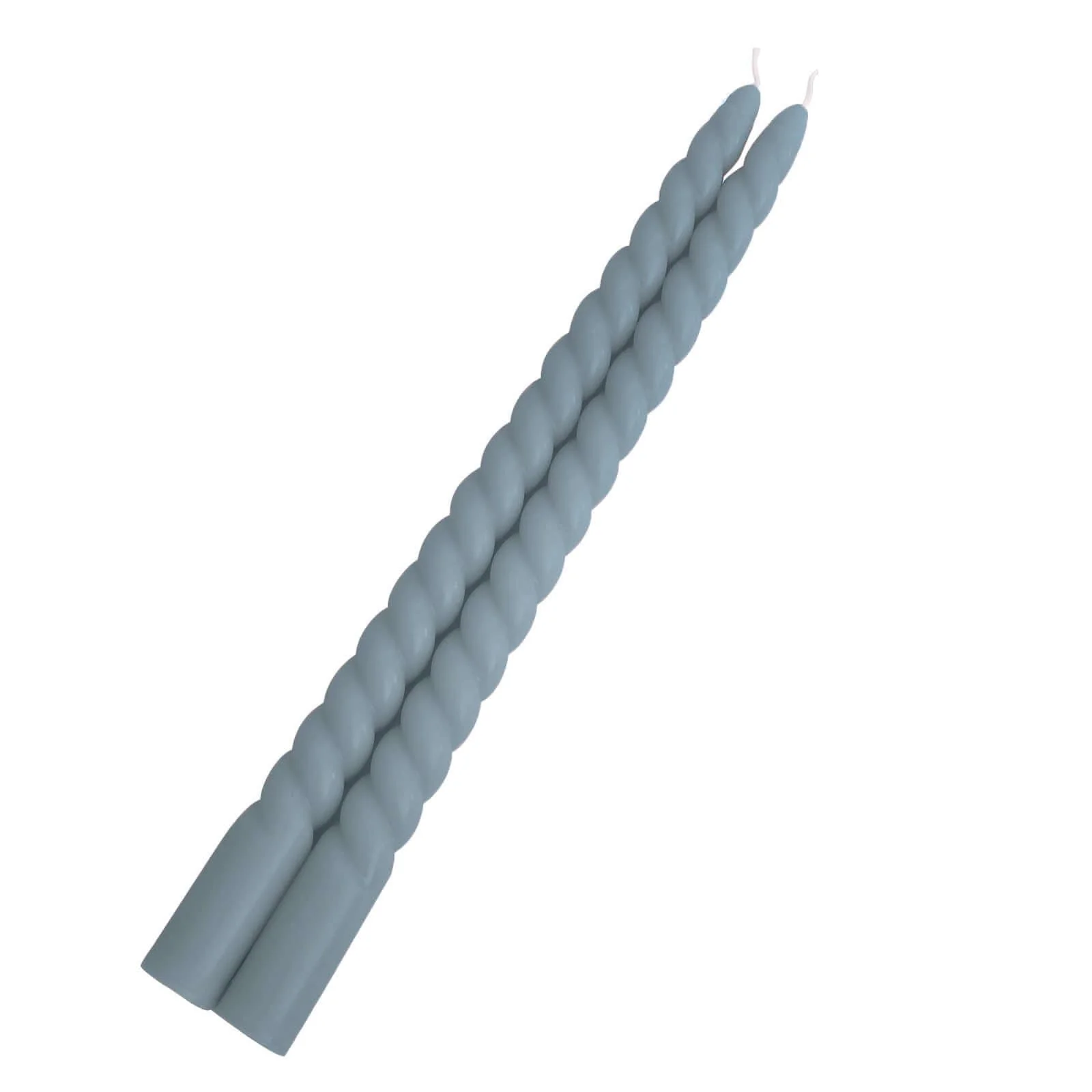 12-Pack Taper Candles 11" Spiral Long Burn Wick Design Dusty Blue - Premium Unscented Wax Dinner Candle Sticks - Image 10