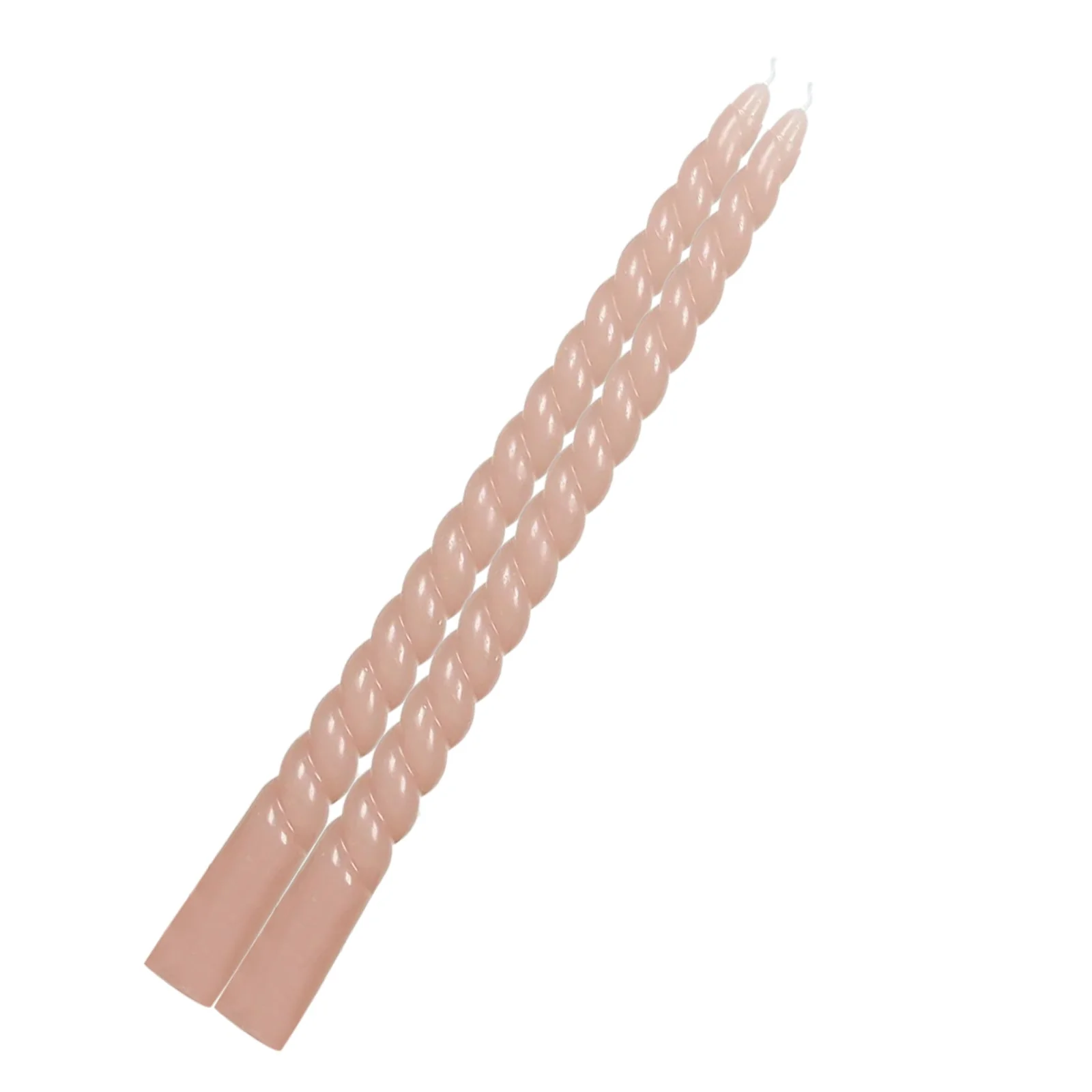 12-Pack Taper Candles 11" Spiral Long Burn Wick Design Dusty Rose - Premium Unscented Wax Dinner Candle Sticks - Image 5