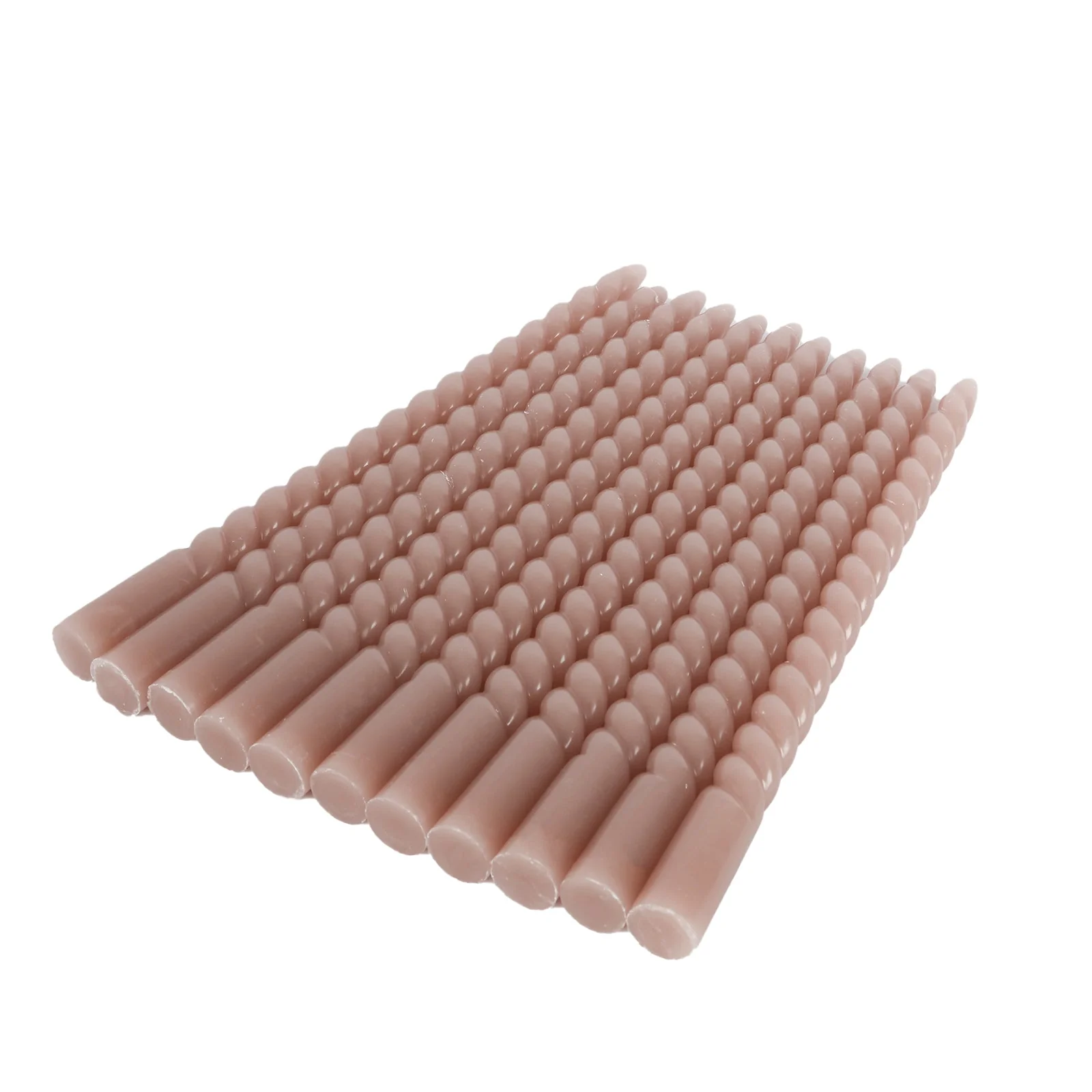 12-Pack Taper Candles 11" Spiral Long Burn Wick Design Dusty Rose - Premium Unscented Wax Dinner Candle Sticks - Image 7