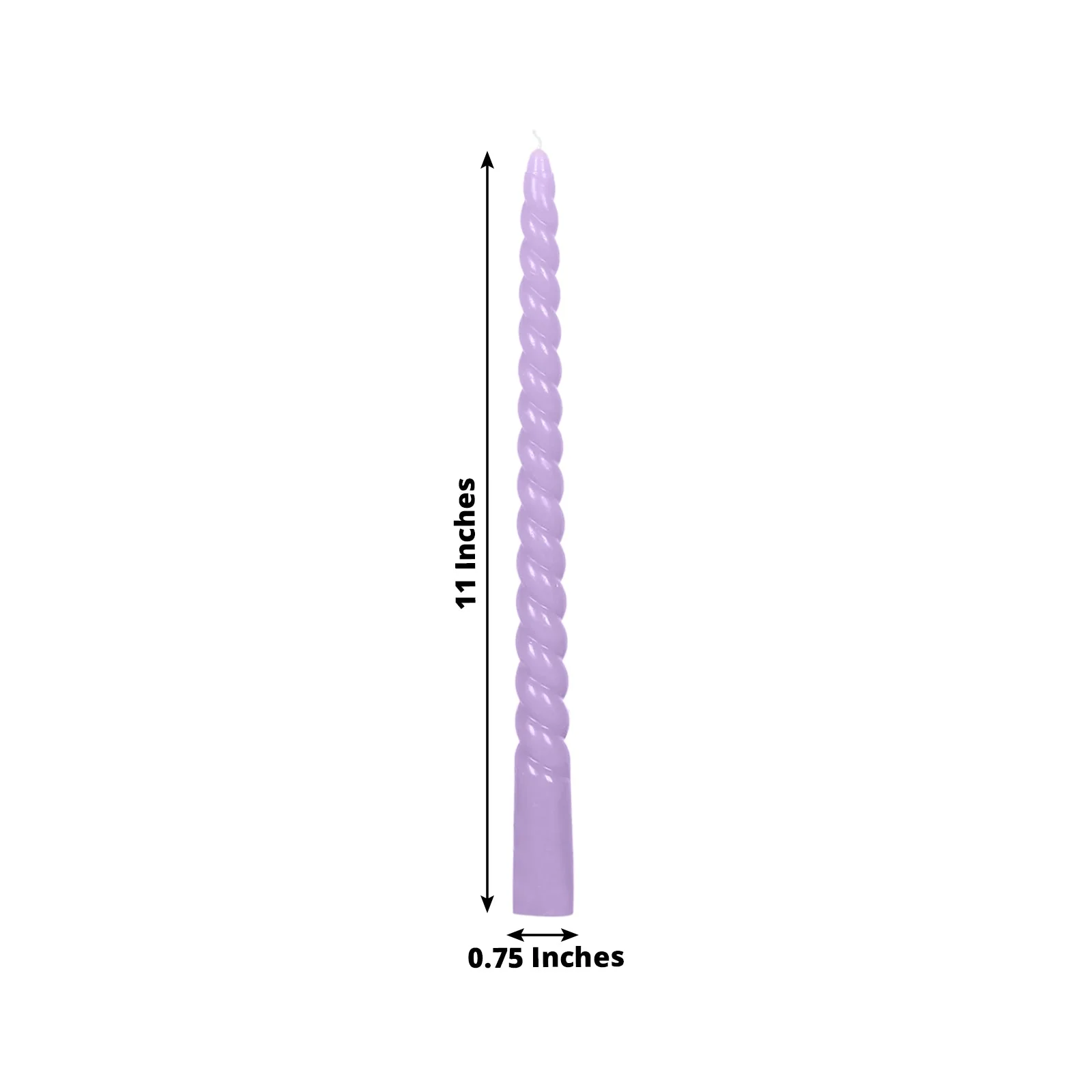 12-Pack Taper Candles 11" Spiral Long Burn Wick Design Lavender Lilac - Premium Unscented Wax Dinner Candle Sticks - Image 2