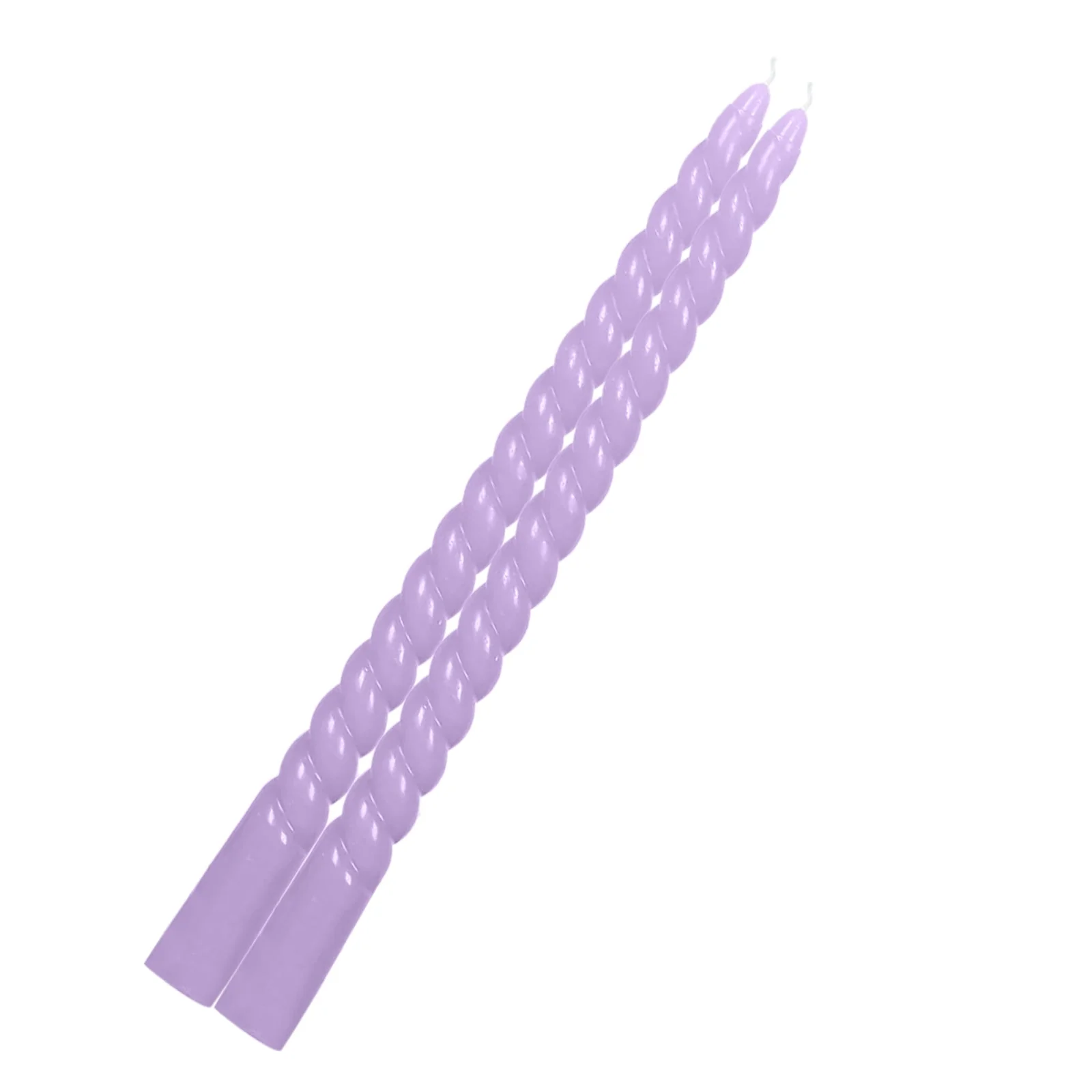 12-Pack Taper Candles 11" Spiral Long Burn Wick Design Lavender Lilac - Premium Unscented Wax Dinner Candle Sticks - Image 5
