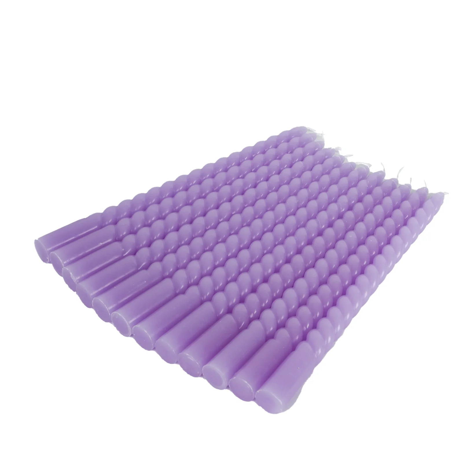 12-Pack Taper Candles 11" Spiral Long Burn Wick Design Lavender Lilac - Premium Unscented Wax Dinner Candle Sticks - Image 7