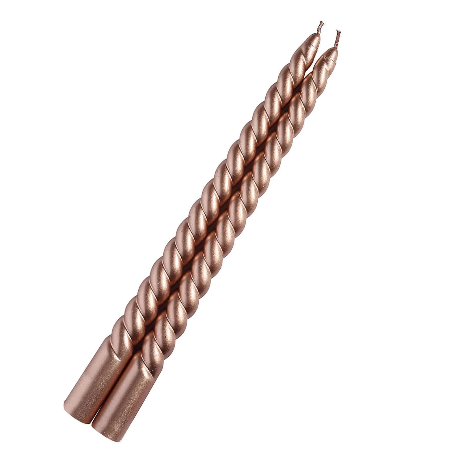 12-Pack Taper Candles 11" Spiral Long Burn Wick Design Matte Rose Gold - Premium Unscented Wax Dinner Candle Sticks - Image 6