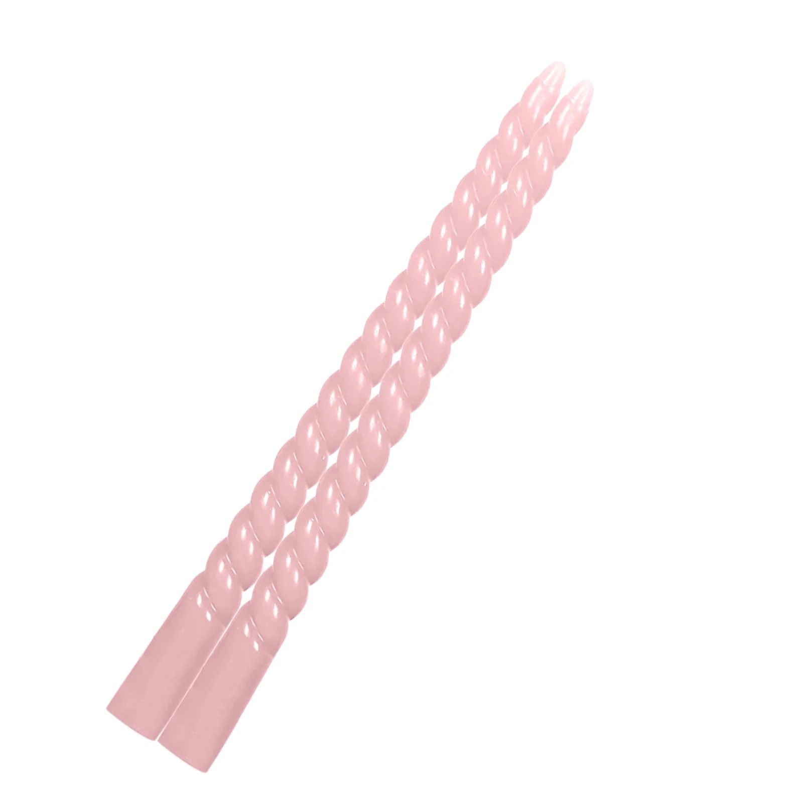 12-Pack Taper Candles 11" Spiral Long Burn Wick Design Pink - Premium Unscented Wax Dinner Candle Sticks - Image 5