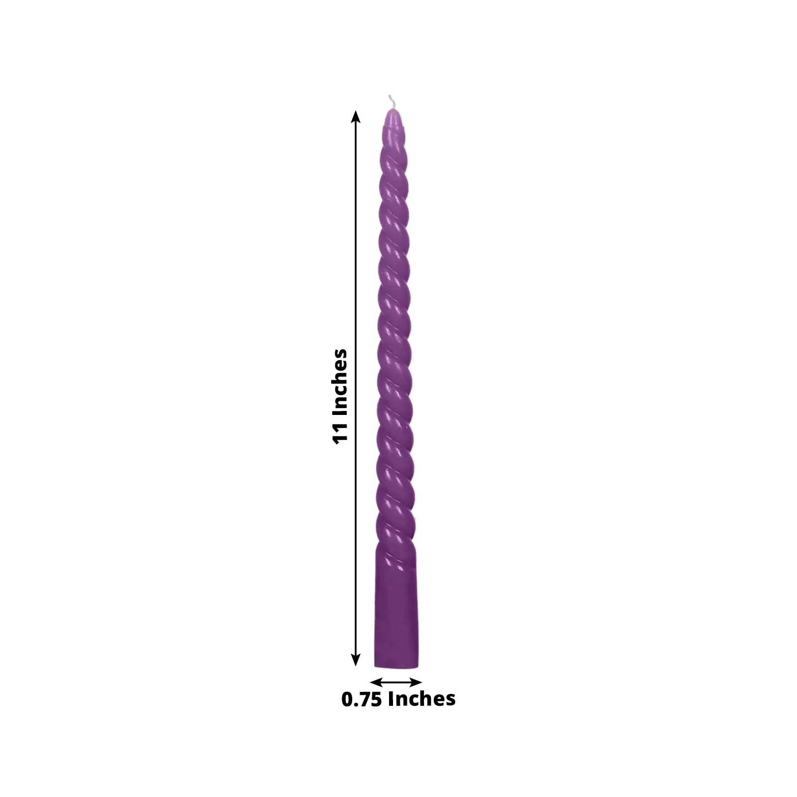 12-Pack Taper Candles 11" Spiral Long Burn Wick Design Purple - Premium Unscented Wax Dinner Candle Sticks - Image 2