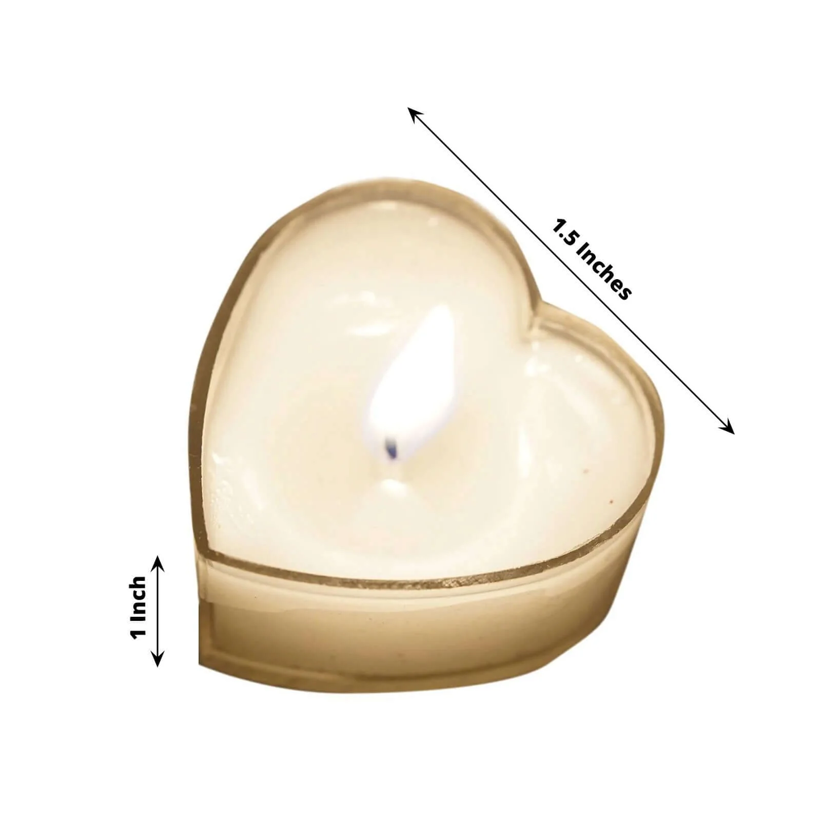 12-Pack Tealight Candles Mini Heart Shaped Design White - Valentines Decor for Romantic Settings - Image 3