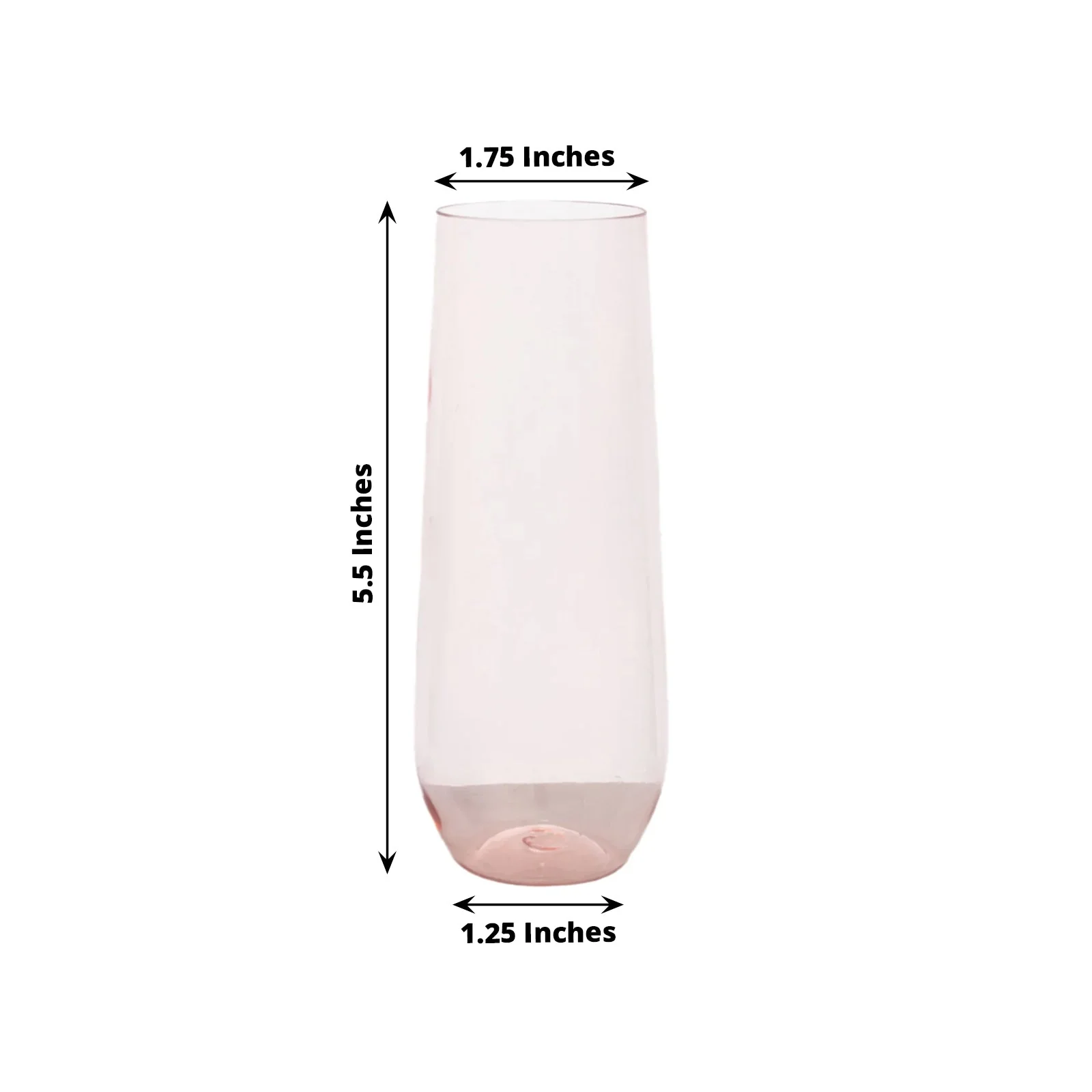 12 Pack Plastic Champagne Flutes in Transparent Blush, Reusable Lightweight Champagne Glass 9oz - Image 2