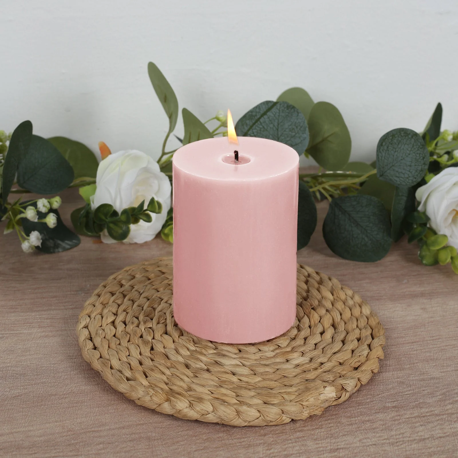 12-Pack Unscented Pillar Candles – Dripless 3"x4" Blush Paraffin Wax with Smokeless Cotton Wicks, Clean & Long-Lasting Burn for Weddings, Home & Event Decor - Image 8