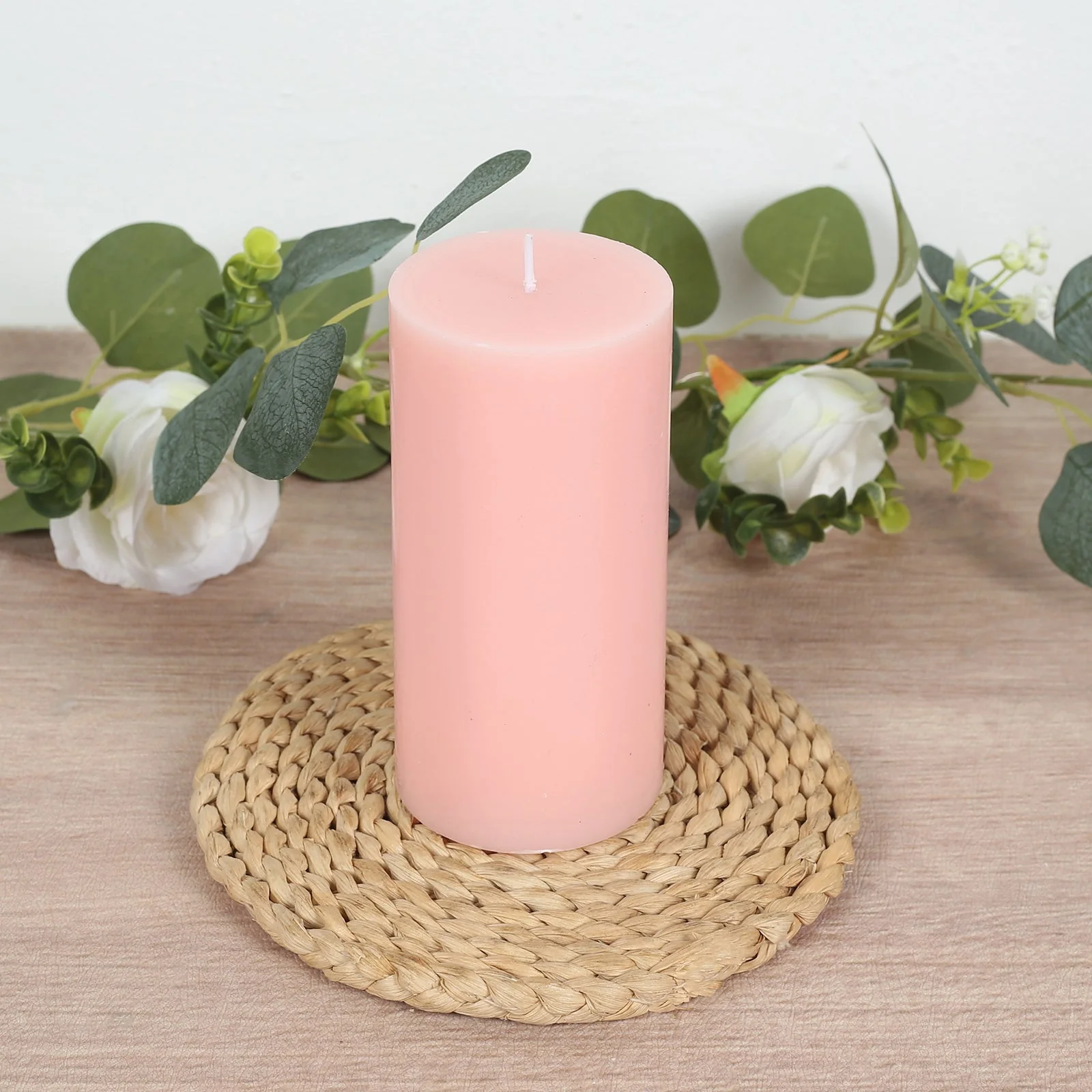 6-Pack Unscented Pillar Candles – Dripless 3"x6" Blush Paraffin Wax with Smokeless Cotton Wicks, Clean & Long-Lasting 60-Hour Burn - Image 2
