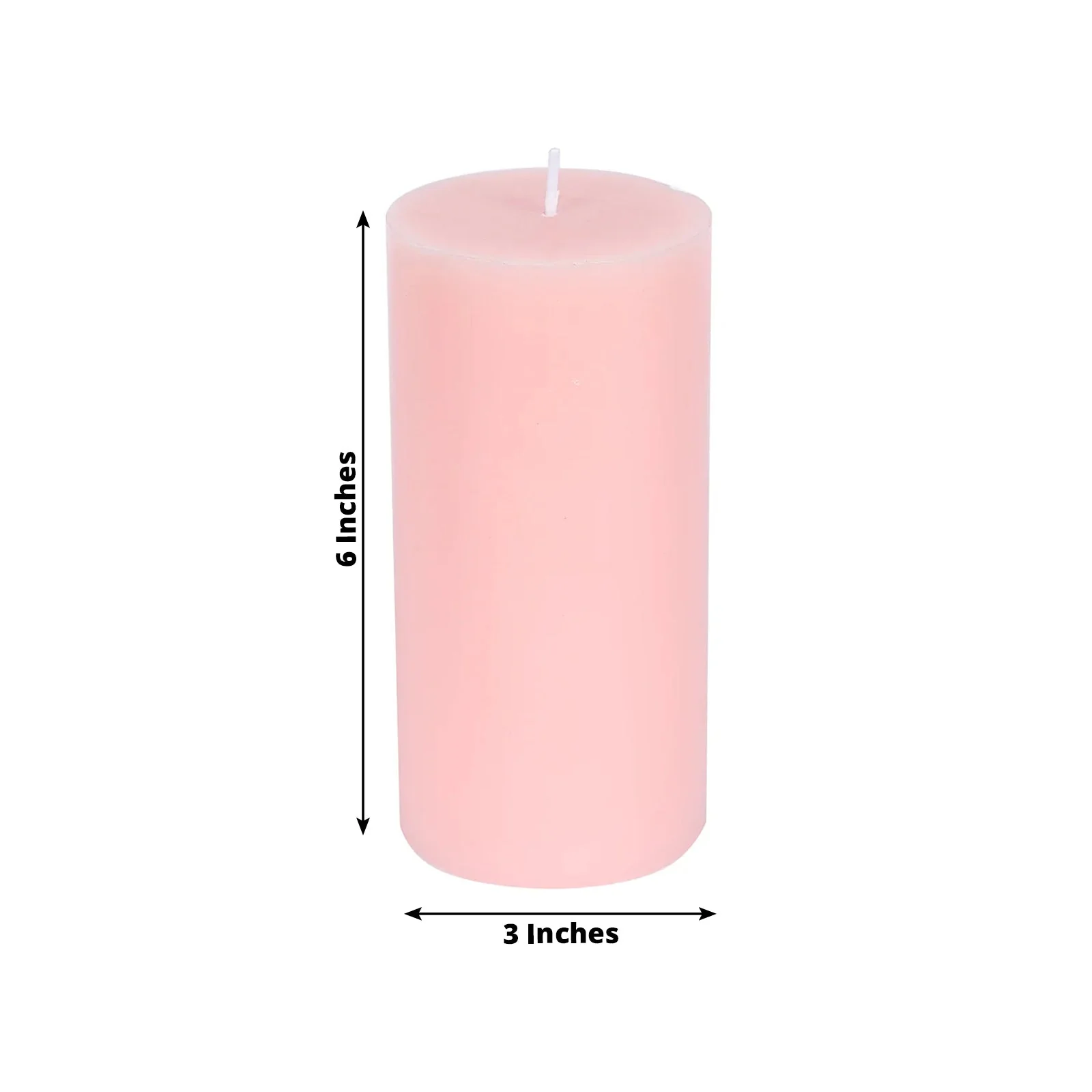 6-Pack Unscented Pillar Candles – Dripless 3"x6" Blush Paraffin Wax with Smokeless Cotton Wicks, Clean & Long-Lasting 60-Hour Burn - Image 3