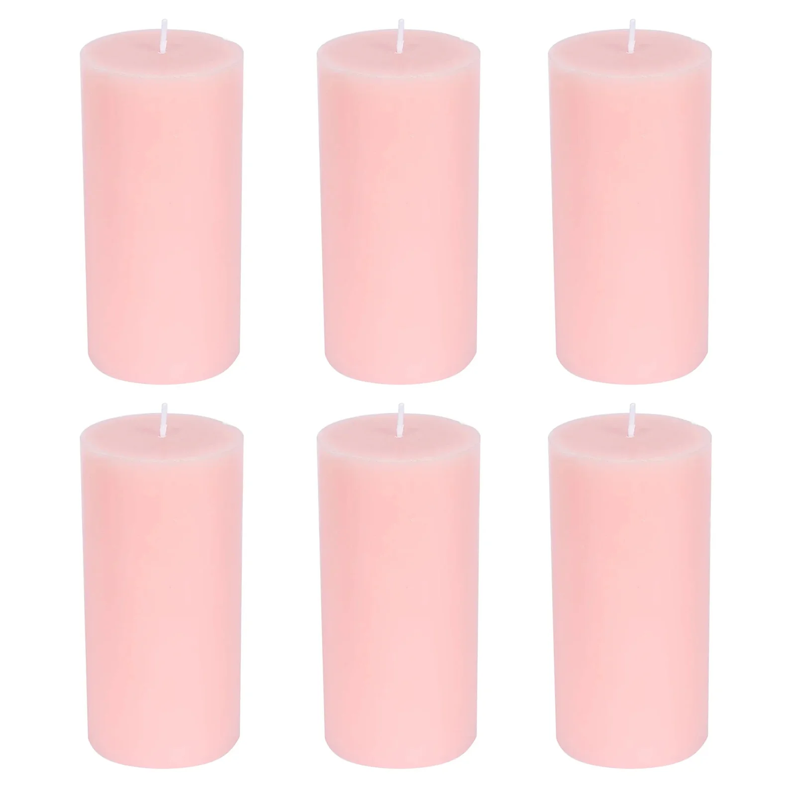 6-Pack Unscented Pillar Candles – Dripless 3"x6" Blush Paraffin Wax with Smokeless Cotton Wicks, Clean & Long-Lasting 60-Hour Burn - Image 7