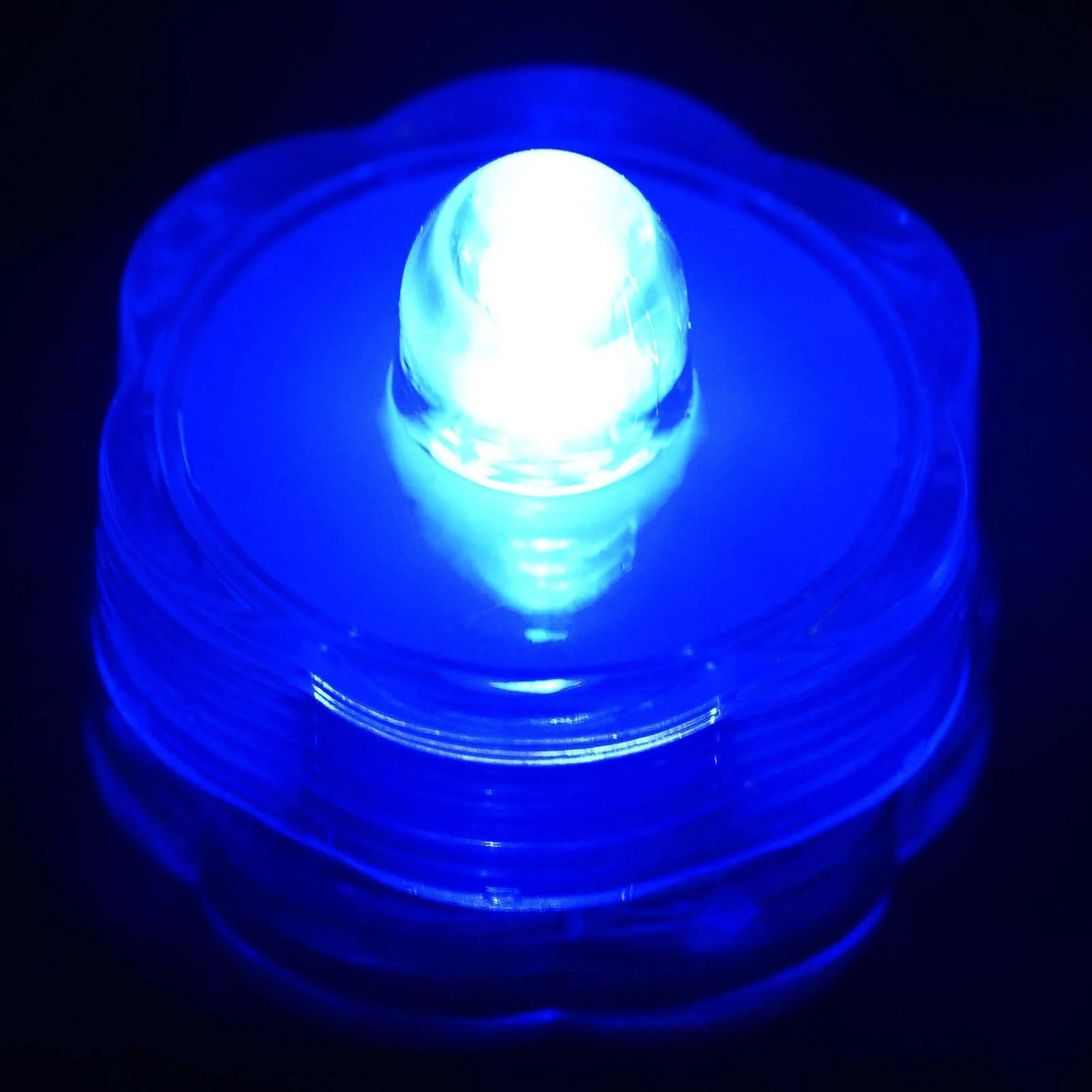 12-Pack Waterproof LED Lights Flower Shaped Design Light Blue - Battery Operated Submersible Décor - Image 6