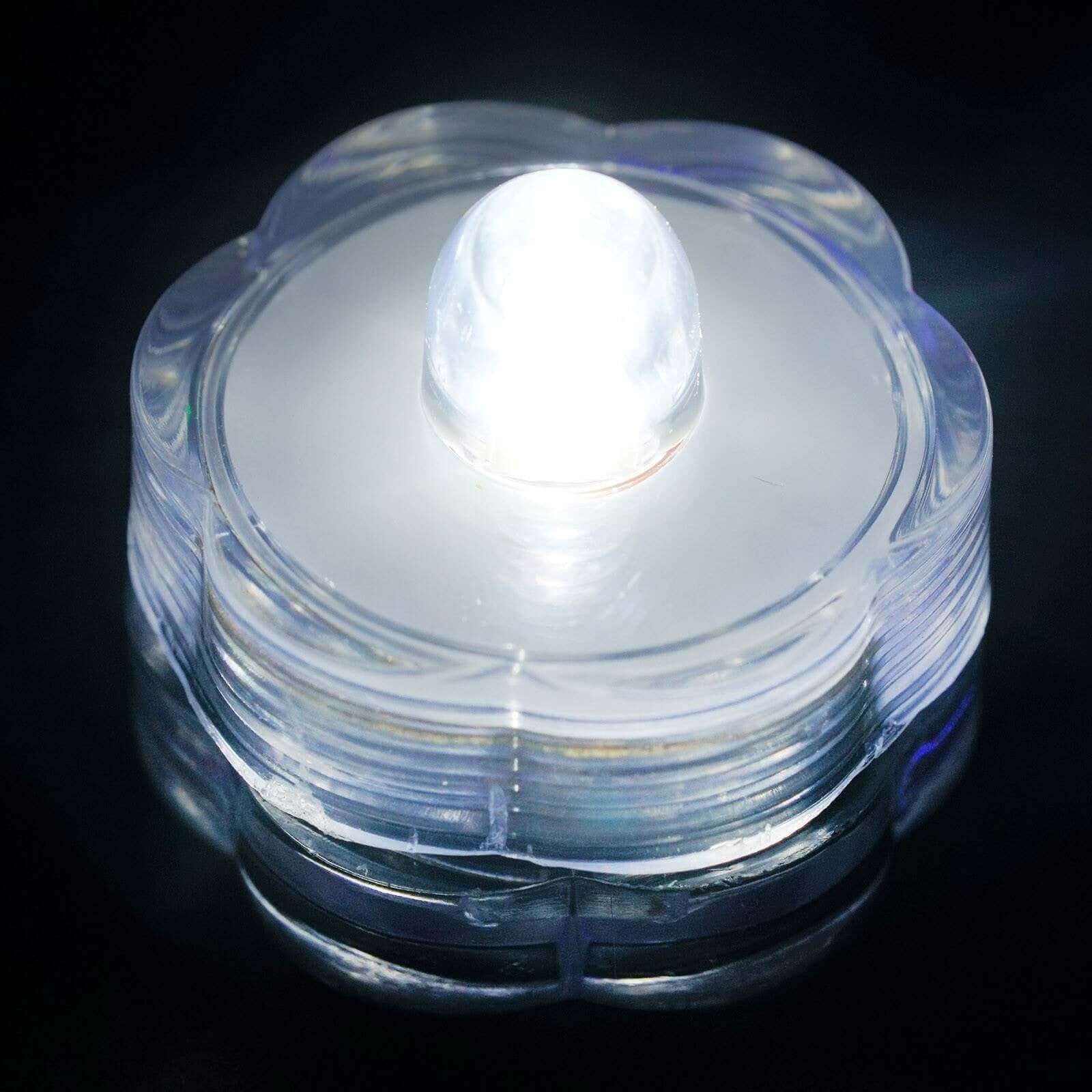 12-Pack Waterproof LED Lights Flower Shaped Design White - Battery Operated Submersible Décor - Image 7