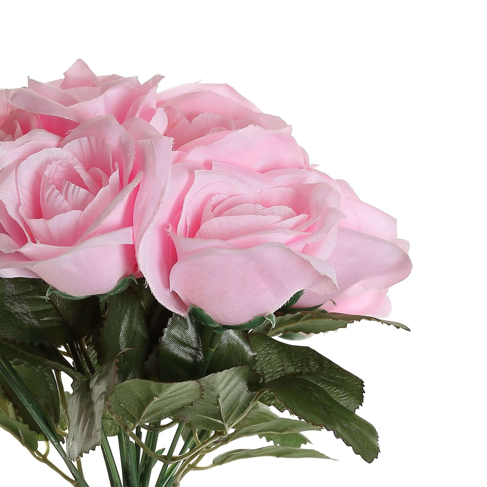Pink Artificial Velvet-Like Rose Flower Bouquet 12" - Image 8