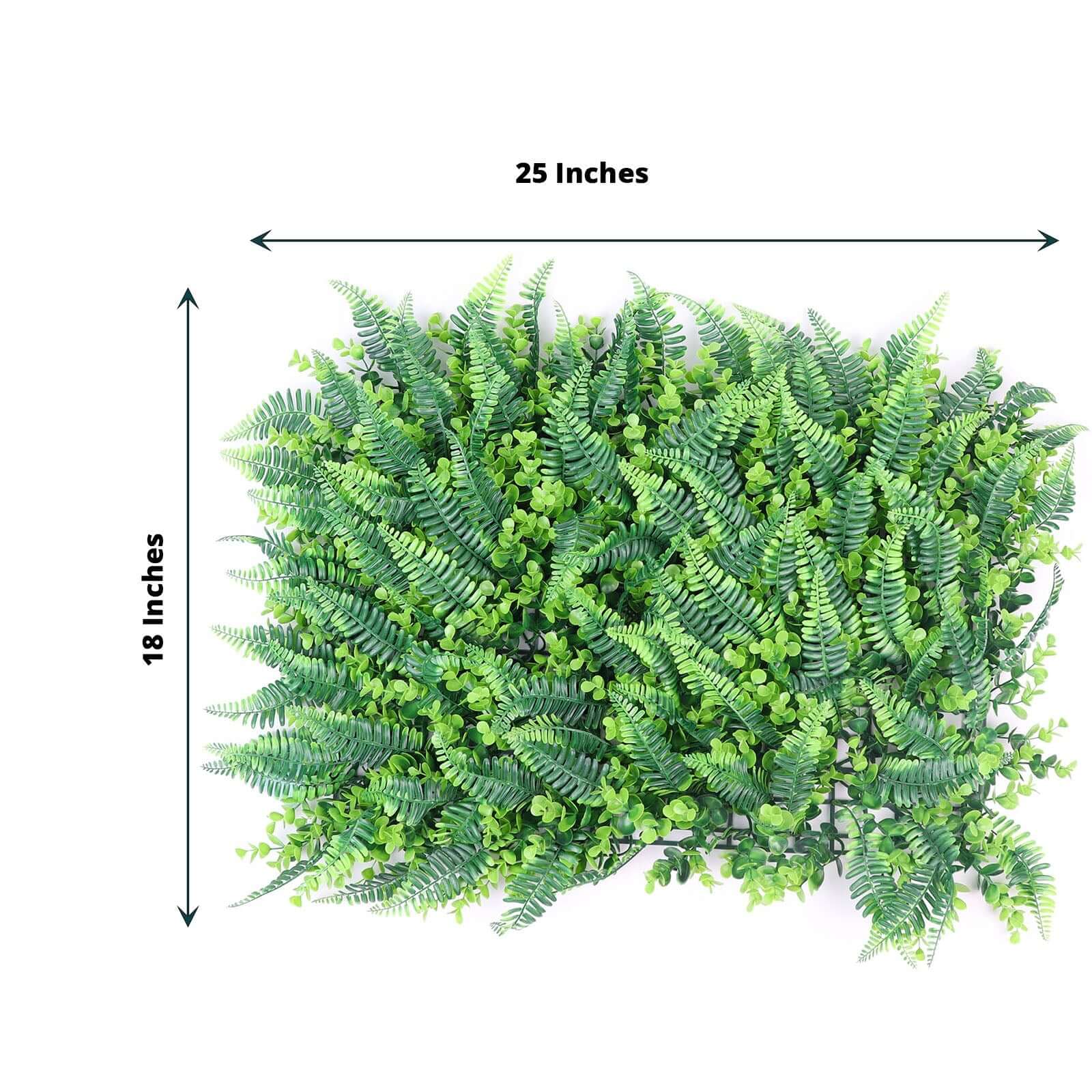 Artificial Boston Fern Eucalyptus Boxwood Greenery Garden Wall, Grass Backdrop Mat, Indoor/Outdoor UV Protected Assorted Foliage 4 Panels 12 Sq. ft. - Image 3