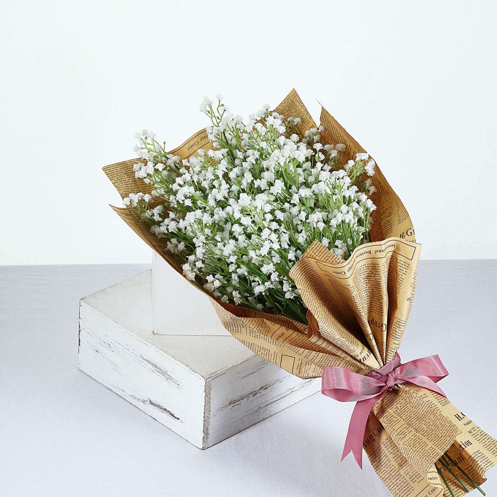 12 Stems White Artificial Silk Babys Breath Gypsophila Flowers 22" - Image 7