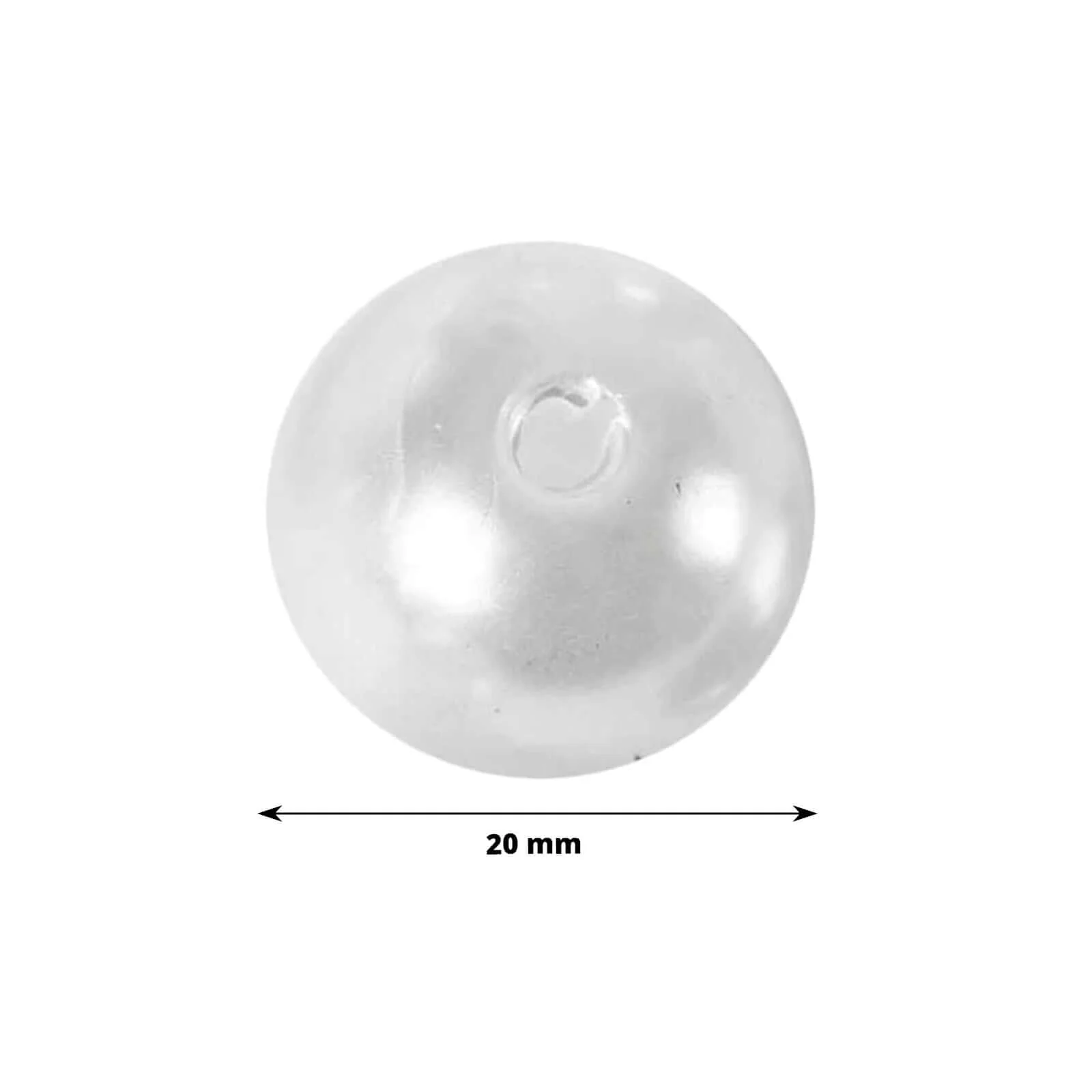 120-Pack Faux Pearl Craft Beads 20mm White with Holes - Glossy Beads for Vase Filler DIY Jewelry Craft Projects & Party Decor - Image 3