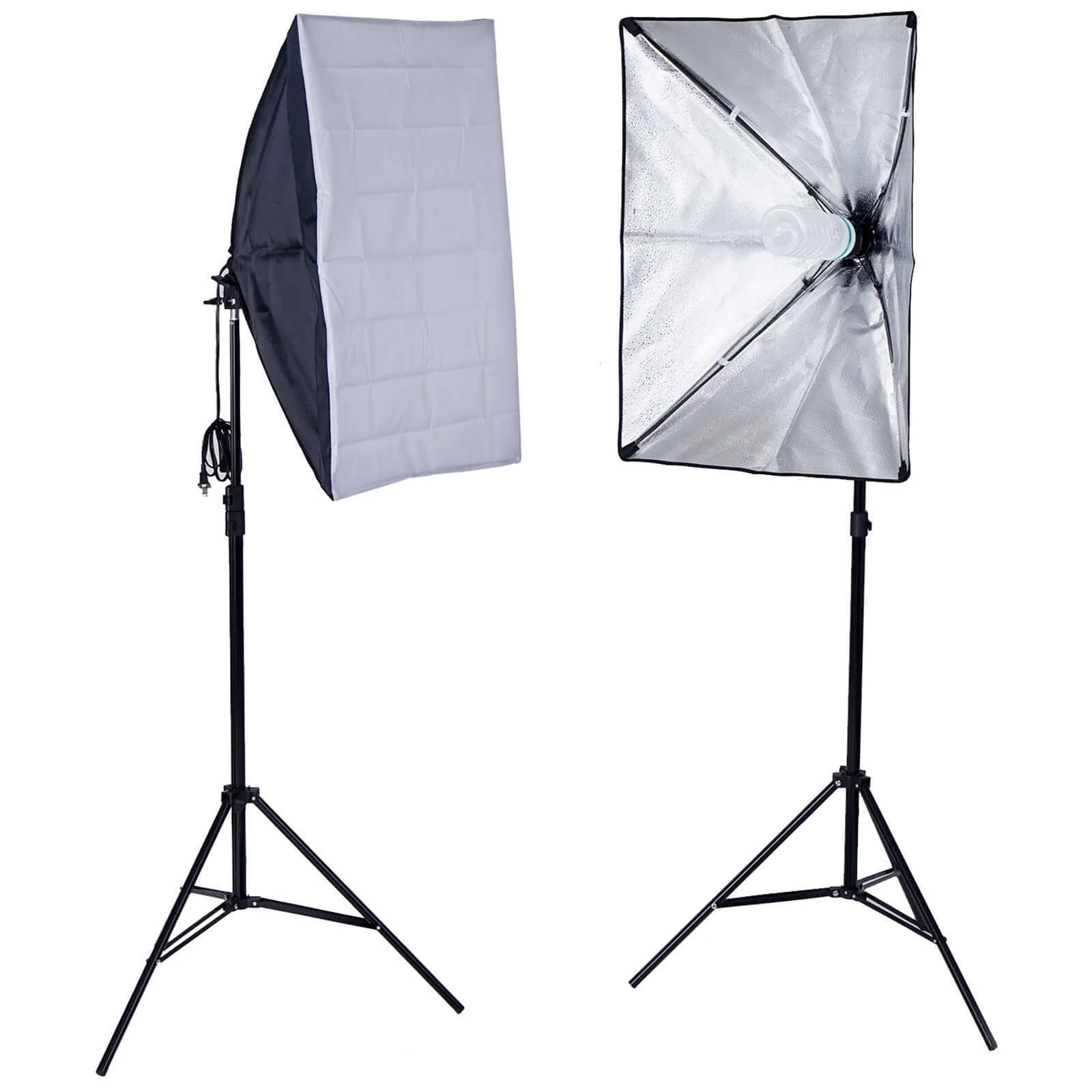 White Umbrella Continuous Lighting Photo Video Studio Kit With Soft Box Reflectors and Muslin Chromakey Backgrounds 1200W - Image 3
