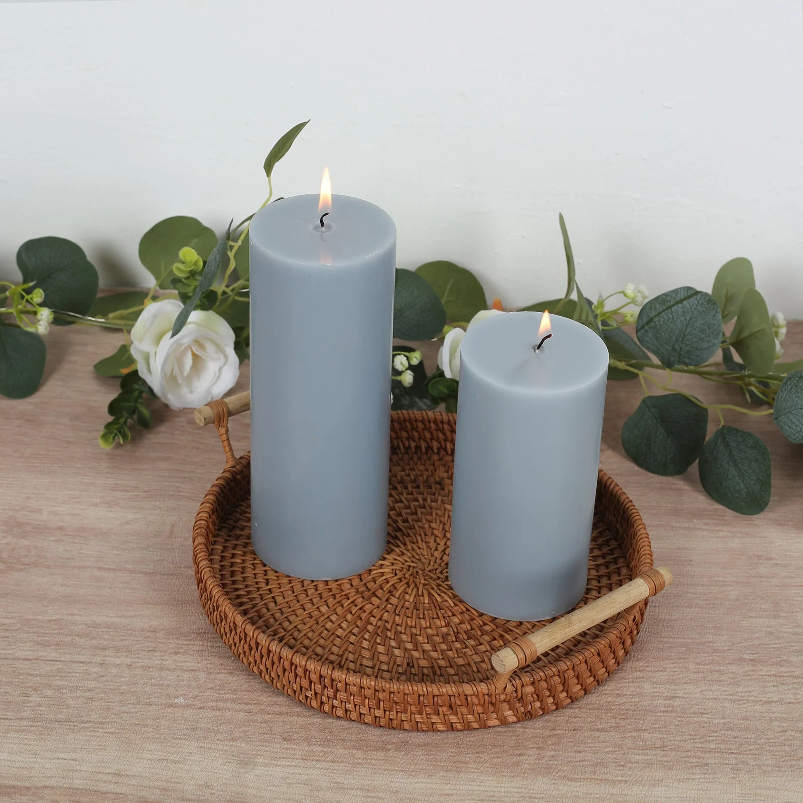 12-Pack Unscented Pillar Candles – Dripless 3"x8" Dusty Blue Paraffin Wax with Smokeless Cotton Wicks, Clean & Long-Lasting Burn for Weddings, Home & Event Decor - Image 7