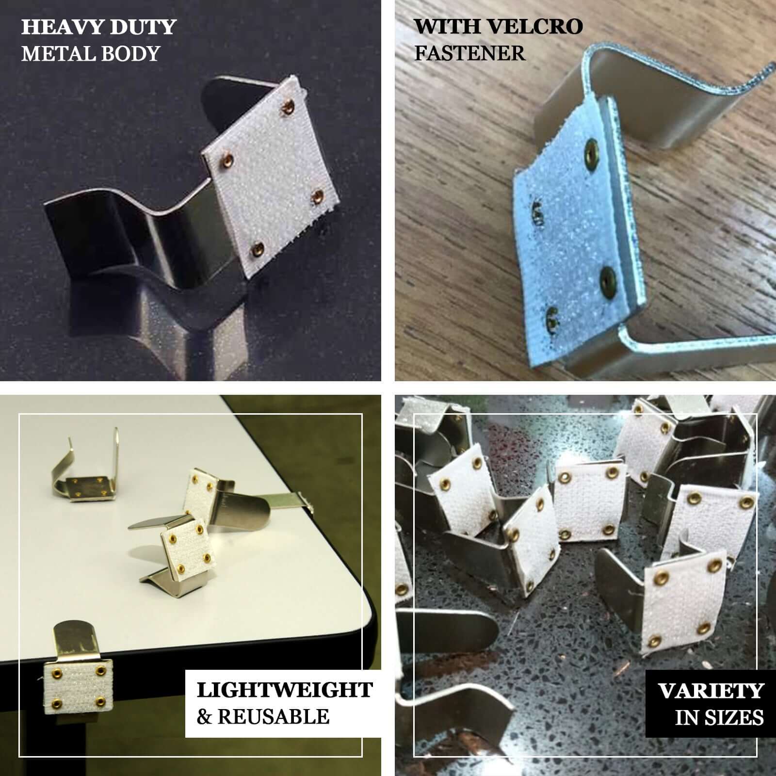 12pcs Metal Table Skirt Clips 2" - Image 4