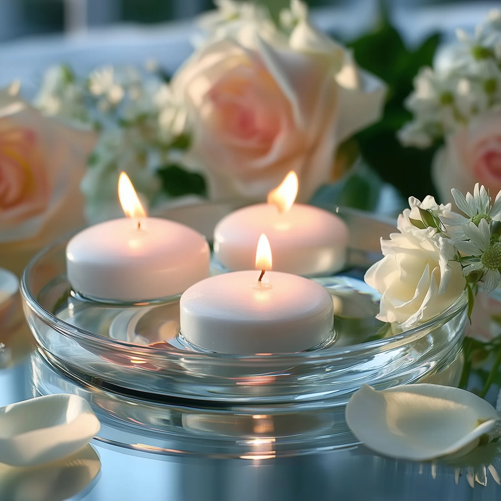 12 Pack White Floating Candles 2" – Unscented Dripless Long Burn Disc Wax Candles for Centerpieces & Vases - Image 9