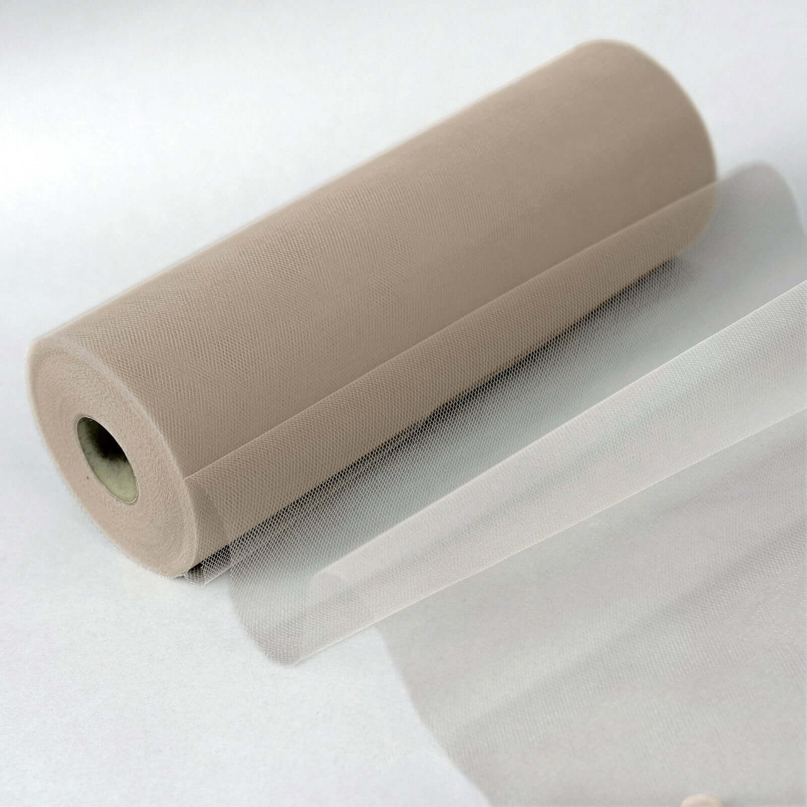 Taupe Tulle Fabric Bolt, Sheer Fabric Spool Roll For Crafts 12"x100 Yards - Image 5