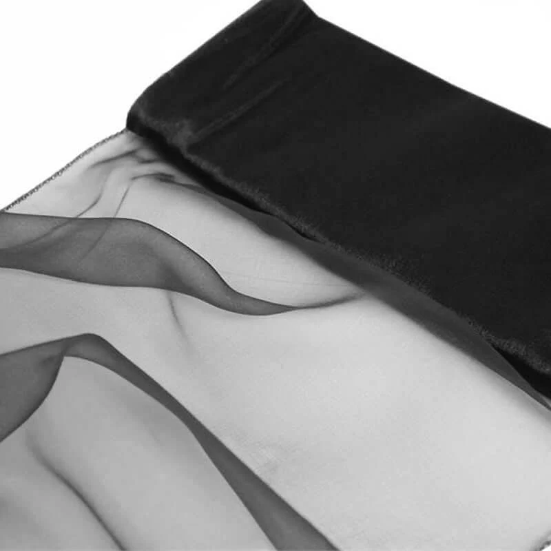 Black Sheer Chiffon Fabric Bolt, DIY Voile Drapery Fabric 12"x10yd - Image 3