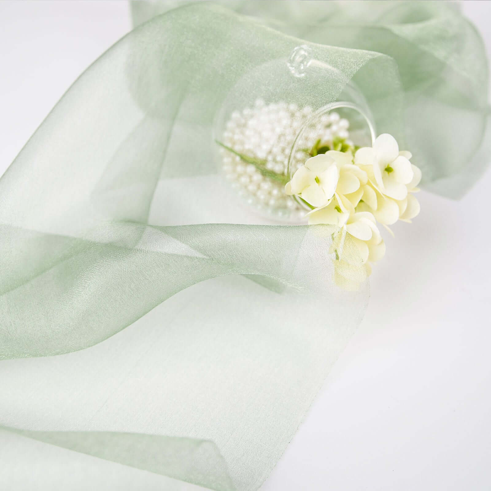 Sage Green Sheer Chiffon Fabric Bolt, DIY Voile Drapery Fabric 12"x10yd - Image 7