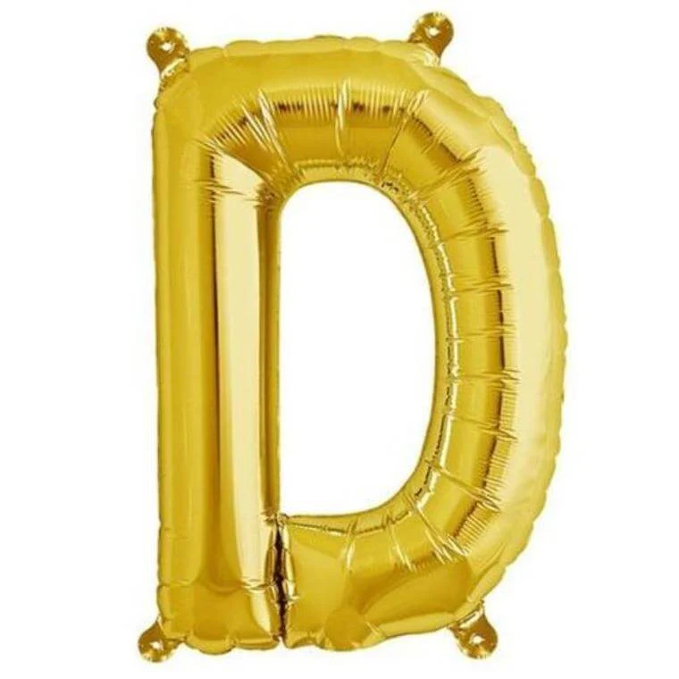 13" Gold Letter & Number Balloons, Shiny Metallic Mylar Foil Alphabet Balloons - Image 14