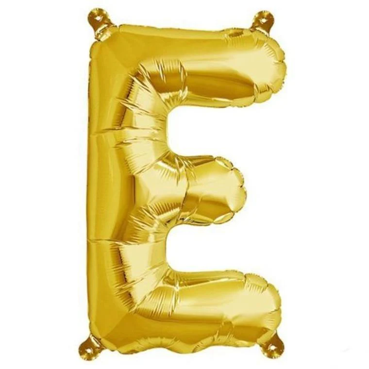 13" Gold Letter & Number Balloons, Shiny Metallic Mylar Foil Alphabet Balloons - Image 15