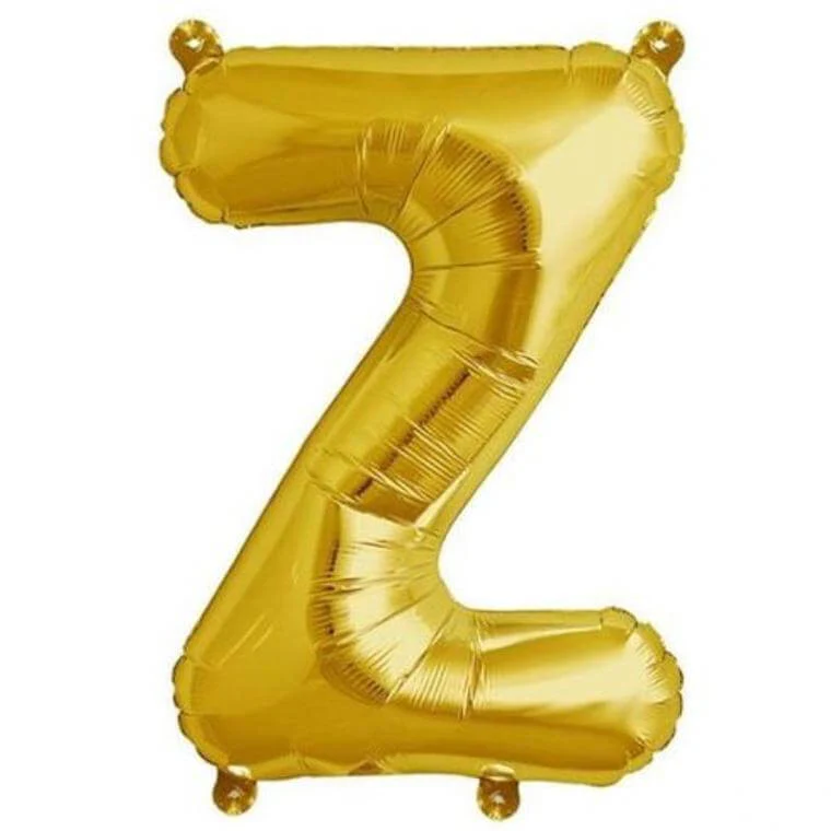 13" Gold Letter & Number Balloons, Shiny Metallic Mylar Foil Alphabet Balloons - Image 37