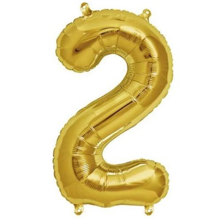 13" Gold Letter & Number Balloons, Shiny Metallic Mylar Foil Alphabet Balloons - Image 40