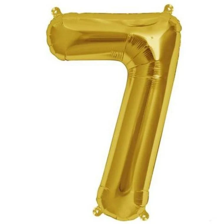 13" Gold Letter & Number Balloons, Shiny Metallic Mylar Foil Alphabet Balloons - Image 45