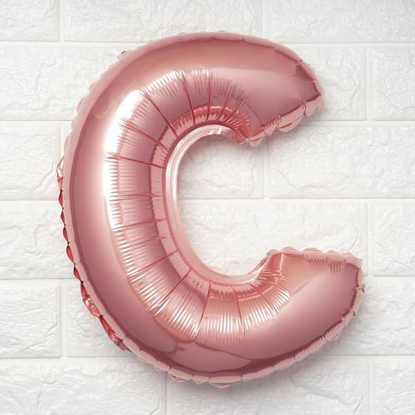 13" Matte Blush Letter and Number Balloons, Mylar Foil Alphabet Balloons - Image 10