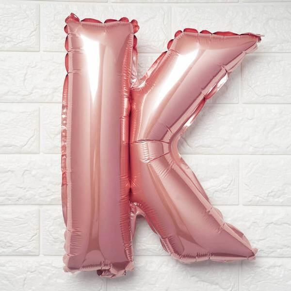 13" Matte Blush Letter and Number Balloons, Mylar Foil Alphabet Balloons - Image 15