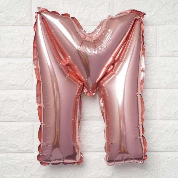 13" Matte Blush Letter and Number Balloons, Mylar Foil Alphabet Balloons - Image 17