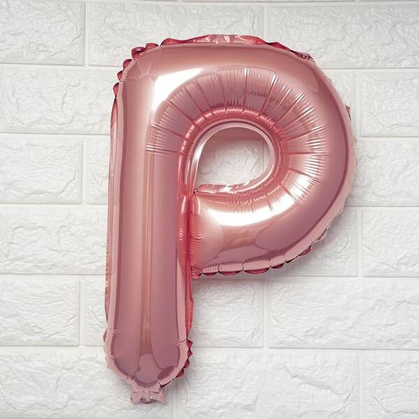 13" Matte Blush Letter and Number Balloons, Mylar Foil Alphabet Balloons - Image 19