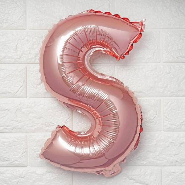 13" Matte Blush Letter and Number Balloons, Mylar Foil Alphabet Balloons - Image 21